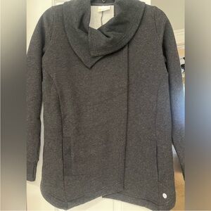 Zella Gray Cowl Neck Jacket Cozy Knit Design TU